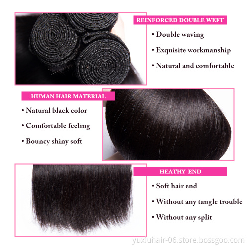Straight Hair Bundles With Closure Non Remy Human Hair Bundles With Closure Peruvian Hair Bundles With Closure
